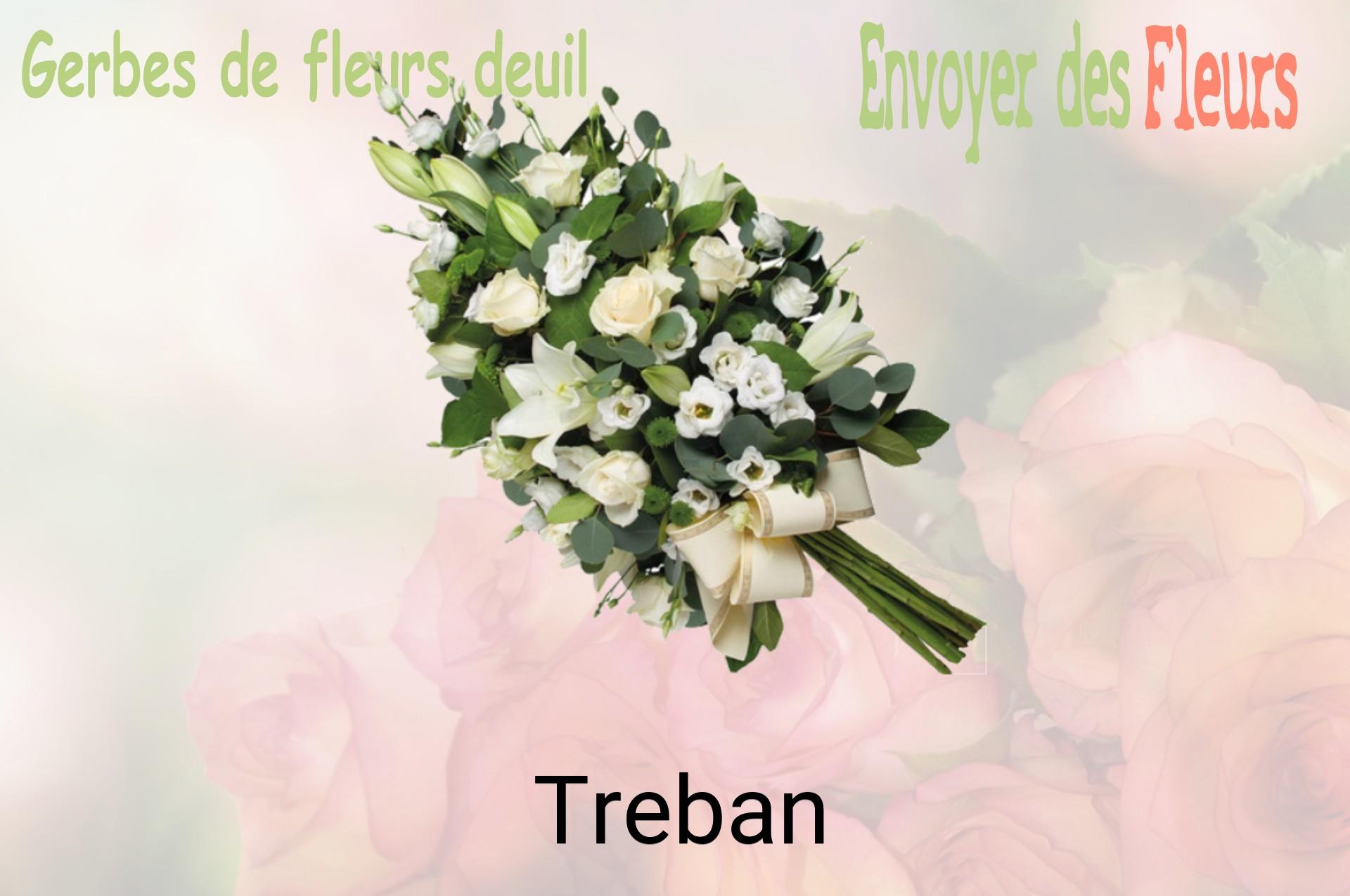 Gerbe de fleurs de deuil livrée à Treban